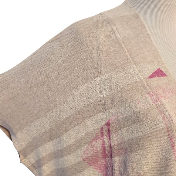 Moth Anthropologie Womens Sz S Cream Pink Los Pocitas Knit Poncho Sweater Flaw - Picture 5 of 12